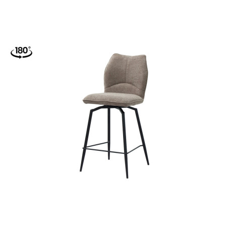 LAURIER, chaise de comptoir hauteur 103 cm - tissu doux - assise pivotante - 5 coloris