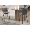 LAURIER, chaise de comptoir hauteur 103 cm - tissu doux - assise pivotante - 5 coloris