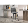 LAURIER, chaise de comptoir hauteur 103 cm - tissu doux - assise pivotante - 5 coloris