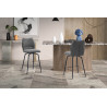 LAURIER, chaise de comptoir hauteur 103 cm - tissu doux - assise pivotante - 5 coloris