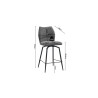 LAURIER, chaise de comptoir hauteur 103 cm - tissu doux - assise pivotante - 5 coloris