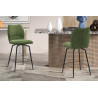 LAURIER, chaise de comptoir hauteur 103 cm - tissu doux - assise pivotante - 5 coloris