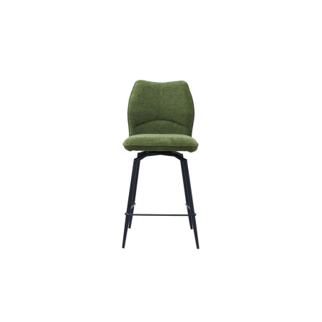 LAURIER, chaise de comptoir hauteur 103 cm - tissu doux - assise pivotante - 5 coloris