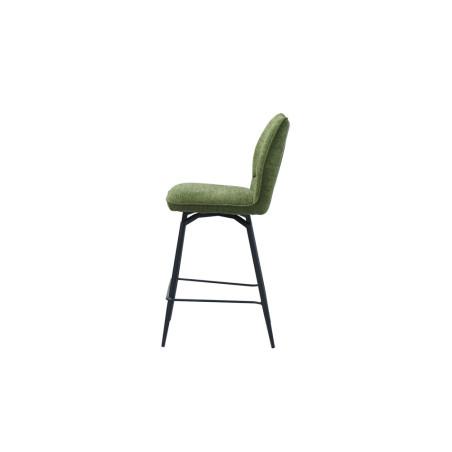 LAURIER, chaise de comptoir hauteur 103 cm - tissu doux - assise pivotante - 5 coloris
