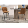 LAURIER, chaise de comptoir hauteur 103 cm - tissu doux - assise pivotante - 5 coloris