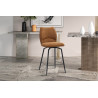 LAURIER, chaise de comptoir hauteur 103 cm - tissu doux - assise pivotante - 5 coloris