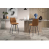 LAURIER, chaise de comptoir hauteur 103 cm - tissu doux - assise pivotante - 5 coloris