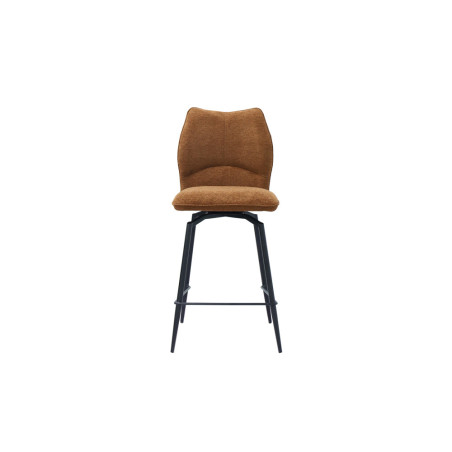 LAURIER, chaise de comptoir hauteur 103 cm - tissu doux - assise pivotante - 5 coloris