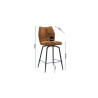 LAURIER, chaise de comptoir hauteur 103 cm - tissu doux - assise pivotante - 5 coloris