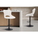 MURIER, chaise de bar hauteur 100-121 cm - tissu doux - hauteur réglable - pieds en métal noir - 7 coloris