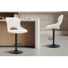 MURIER, chaise de bar hauteur 100-121 cm - tissu doux - hauteur réglable - pieds en métal noir - 7 coloris
