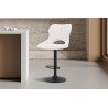 MURIER, chaise de bar hauteur 100-121 cm - tissu doux - hauteur réglable - pieds en métal noir - 7 coloris