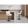 MURIER, chaise de bar hauteur 100-121 cm - tissu doux - hauteur réglable - pieds en métal noir - 7 coloris