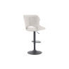 MURIER, chaise de bar hauteur 100-121 cm - tissu doux - hauteur réglable - pieds en métal noir - 7 coloris