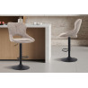 MURIER, chaise de bar hauteur 100-121 cm - tissu doux - hauteur réglable - pieds en métal noir - 7 coloris