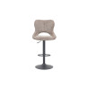 MURIER, chaise de bar hauteur 100-121 cm - tissu doux - hauteur réglable - pieds en métal noir - 7 coloris