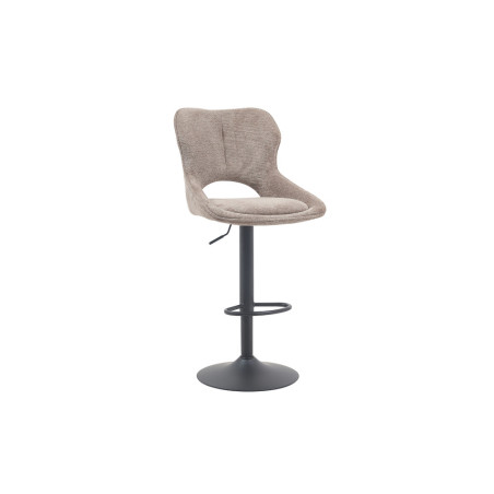 MURIER, chaise de bar hauteur 100-121 cm - tissu doux - hauteur réglable - pieds en métal noir - 7 coloris