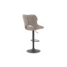 MURIER, chaise de bar hauteur 100-121 cm - tissu doux - hauteur réglable - pieds en métal noir - 7 coloris