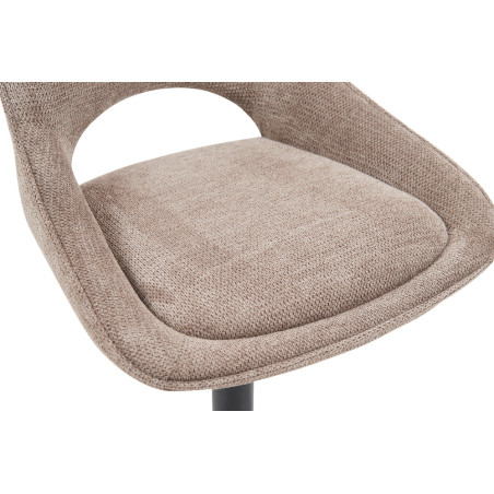 MURIER, chaise de bar hauteur 100-121 cm - tissu doux - hauteur réglable - pieds en métal noir - 7 coloris