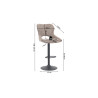 MURIER, chaise de bar hauteur 100-121 cm - tissu doux - hauteur réglable - pieds en métal noir - 7 coloris