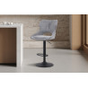 MURIER, chaise de bar hauteur 100-121 cm - tissu doux - hauteur réglable - pieds en métal noir - 7 coloris