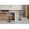 MURIER, chaise de bar hauteur 100-121 cm - tissu doux - hauteur réglable - pieds en métal noir - 7 coloris