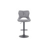 MURIER, chaise de bar hauteur 100-121 cm - tissu doux - hauteur réglable - pieds en métal noir - 7 coloris