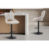 MURIER, chaise de bar hauteur 100-121 cm - tissu doux - hauteur réglable - pieds en métal noir - 7 coloris