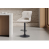 MURIER, chaise de bar hauteur 100-121 cm - tissu doux - hauteur réglable - pieds en métal noir - 7 coloris