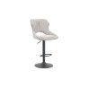 MURIER, chaise de bar hauteur 100-121 cm - tissu doux - hauteur réglable - pieds en métal noir - 7 coloris