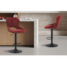 MURIER, chaise de bar hauteur 100-121 cm - tissu doux - hauteur réglable - pieds en métal noir - 7 coloris