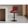 MURIER, chaise de bar hauteur 100-121 cm - tissu doux - hauteur réglable - pieds en métal noir - 7 coloris