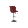 MURIER, chaise de bar hauteur 100-121 cm - tissu doux - hauteur réglable - pieds en métal noir - 7 coloris