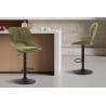 MURIER, chaise de bar hauteur 100-121 cm - tissu doux - hauteur réglable - pieds en métal noir - 7 coloris