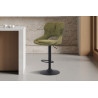 MURIER, chaise de bar hauteur 100-121 cm - tissu doux - hauteur réglable - pieds en métal noir - 7 coloris