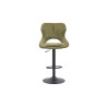MURIER, chaise de bar hauteur 100-121 cm - tissu doux - hauteur réglable - pieds en métal noir - 7 coloris