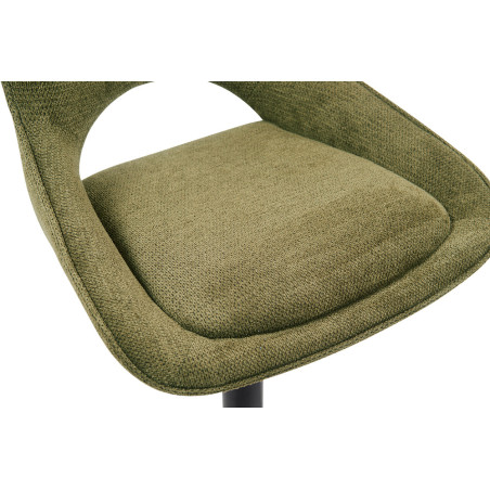 MURIER, chaise de bar hauteur 100-121 cm - tissu doux - hauteur réglable - pieds en métal noir - 7 coloris