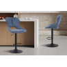 MURIER, chaise de bar hauteur 100-121 cm - tissu doux - hauteur réglable - pieds en métal noir - 7 coloris