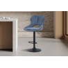 MURIER, chaise de bar hauteur 100-121 cm - tissu doux - hauteur réglable - pieds en métal noir - 7 coloris