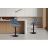 MURIER, chaise de bar hauteur 100-121 cm - tissu doux - hauteur réglable - pieds en métal noir - 7 coloris
