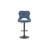MURIER, chaise de bar hauteur 100-121 cm - tissu doux - hauteur réglable - pieds en métal noir - 7 coloris