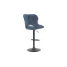 MURIER, chaise de bar hauteur 100-121 cm - tissu doux - hauteur réglable - pieds en métal noir - 7 coloris