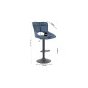 MURIER, chaise de bar hauteur 100-121 cm - tissu doux - hauteur réglable - pieds en métal noir - 7 coloris