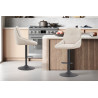 SABLON, chaise de bar hauteur 100-121 cm - tissu doux - assise pivotante - 5 coloris