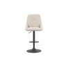 SABLON, chaise de bar hauteur 100-121 cm - tissu doux - assise pivotante - 5 coloris