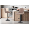 SABLON, chaise de bar hauteur 100-121 cm - tissu doux - assise pivotante - 5 coloris