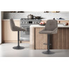 SABLON, chaise de bar hauteur 100-121 cm - tissu doux - assise pivotante - 5 coloris