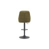 SABLON, chaise de bar hauteur 100-121 cm - tissu doux - assise pivotante - 5 coloris