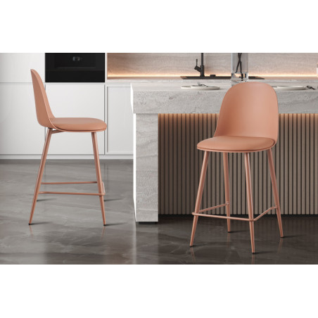 JACARANDA, chaise de comptoir hauteur 100,5 cm - simili cuir - avec repose-pieds - 5 coloris