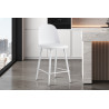 JACARANDA, chaise de comptoir hauteur 100,5 cm - simili cuir - avec repose-pieds - 5 coloris